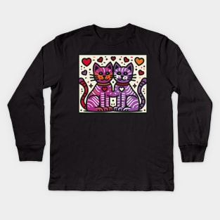 Love Cats - Keith Haring Inspired Kids Long Sleeve T-Shirt